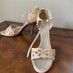 Nina Ricci sandals Embroidered, leather, made in Italy, size 39, blush